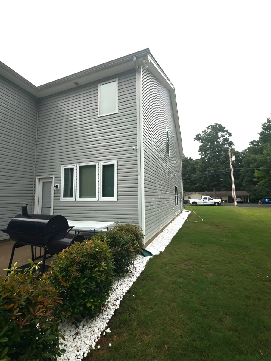 Freshly soft-washed home exterior in Albemarle, NC